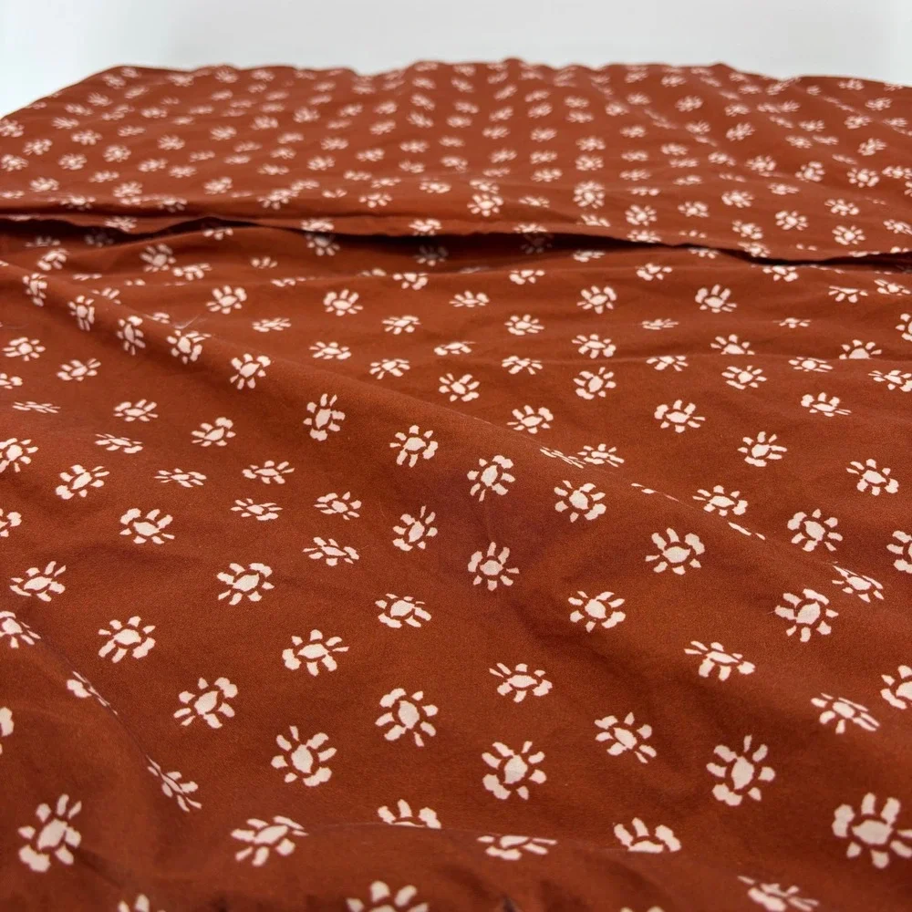 Anthropologie Kelcey Quilt Sham Blue Rust Floral Butterfly Organic Cotton 26x26